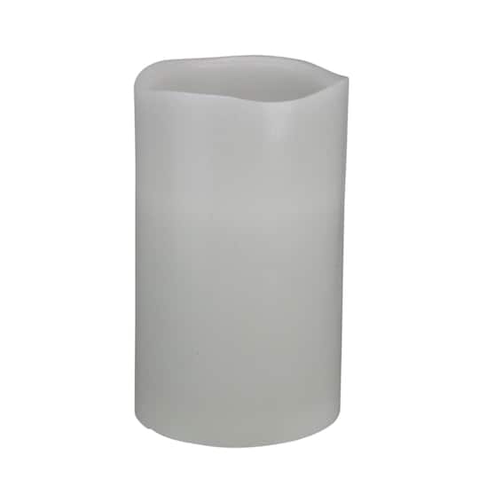 10" White Flameless LED Lighted Flickering Christmas Pillar Candle